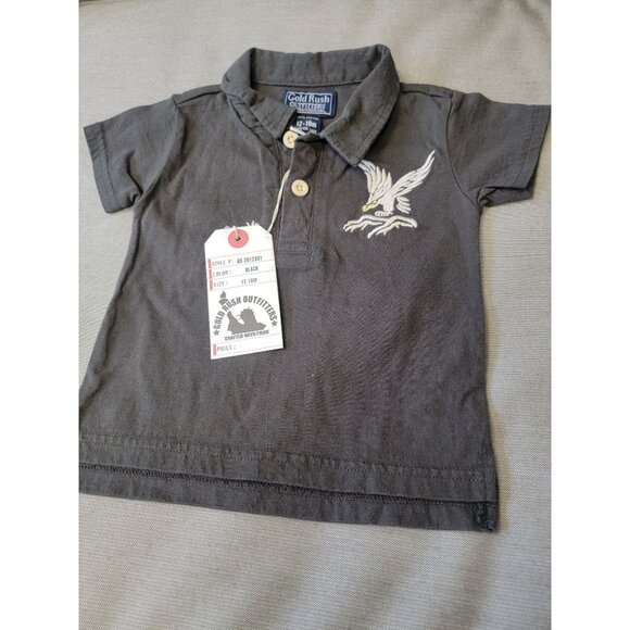 Vintage Gold Rush Outfitters Baby Polo Shirt Embroidered Eagle Design 100% Cotto - Picture 2 of 9